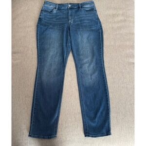 Old Navy High Rise Wow Straight Jeans Size 12 Long Womens Medium Wash Blue